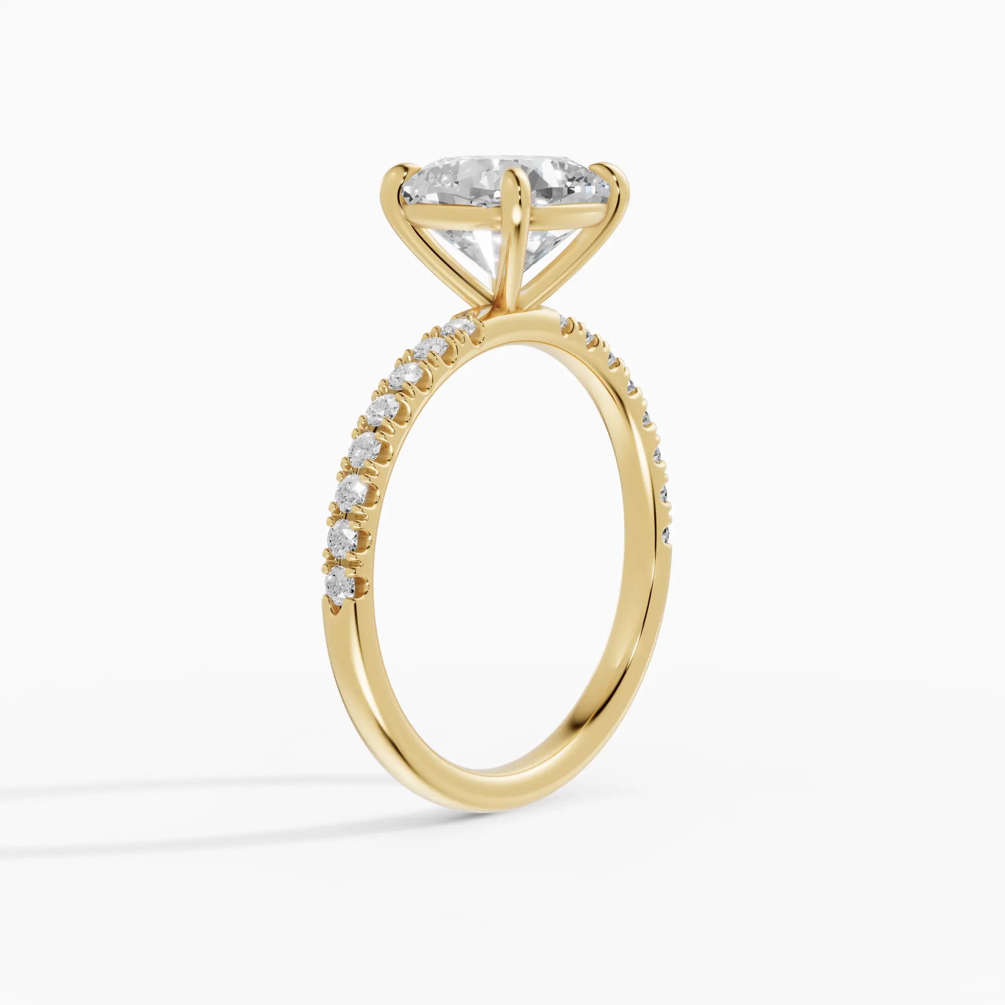 Anillo solitario corte cojín medio pavé | Promise