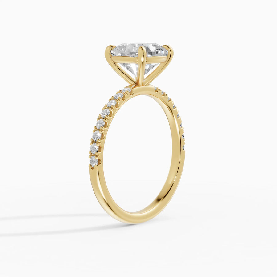 Anillo solitario corte cojín medio pavé | Promise — foto 2