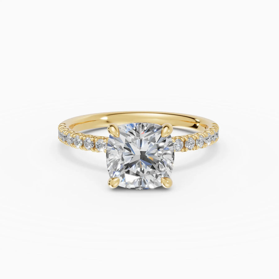Anillo solitario corte cojín medio pavé | Promise — foto 1