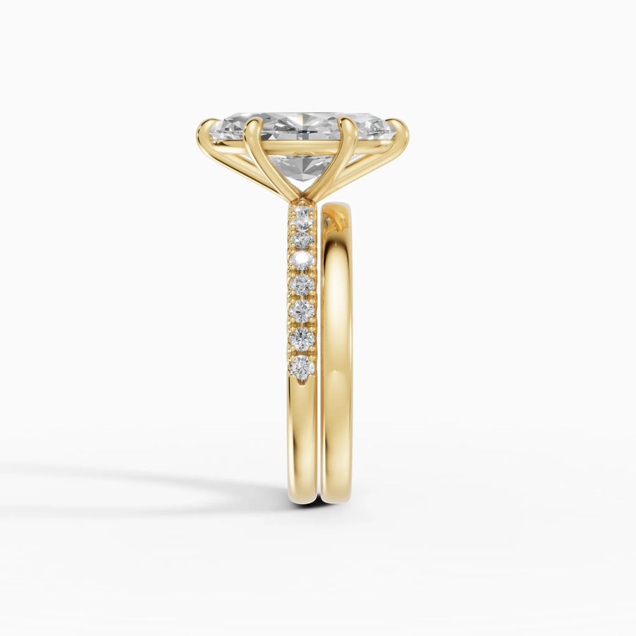 Anillo solitario corte marquesa medio pavé | Serenity — foto 4