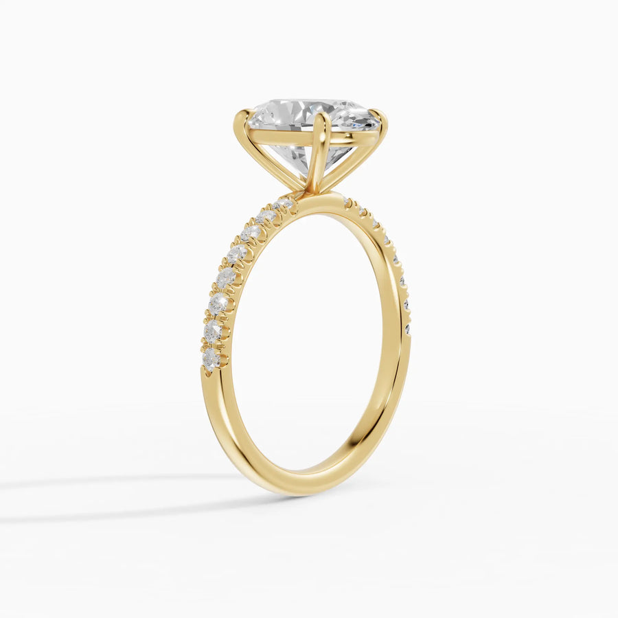 Anillo solitario corte oval medio pavé | Brilliance — foto 2