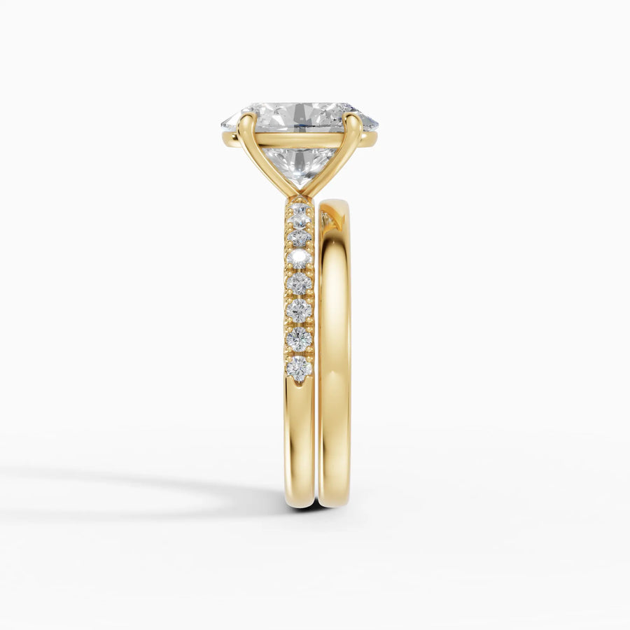 Anillo solitario corte oval medio pavé | Brilliance — foto 4