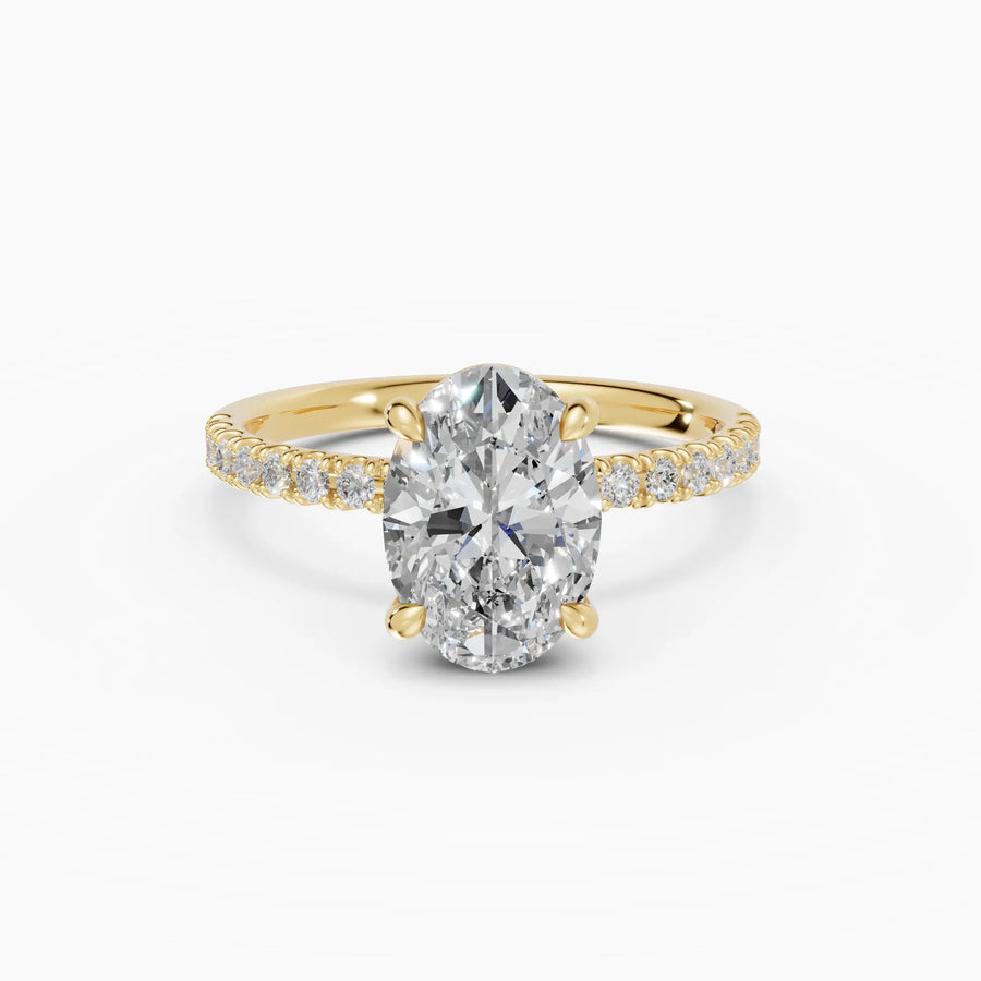 Anillo solitario corte oval medio pavé | Brilliance — foto 1