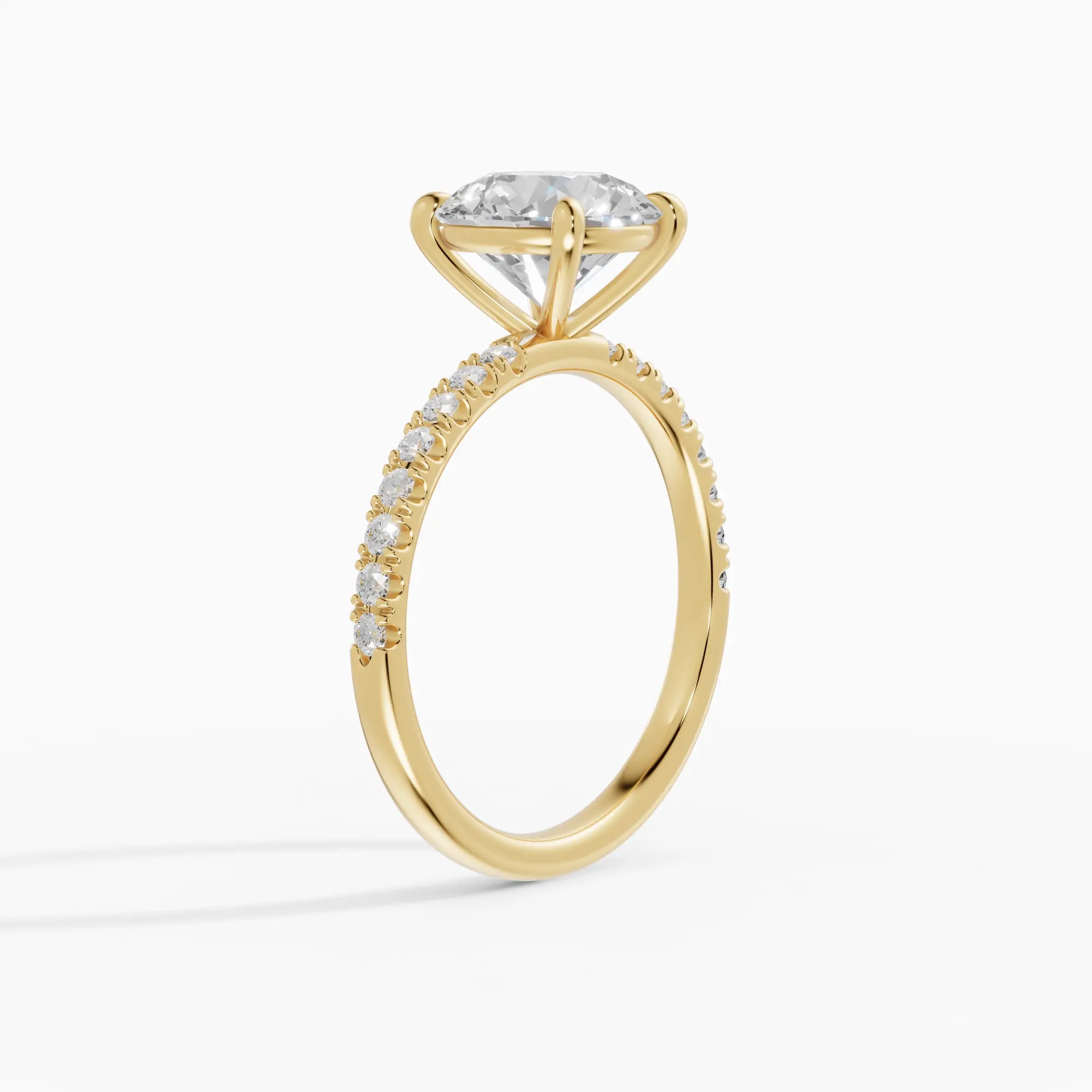 Anillo solitario corte brillante medio pavé | Noir