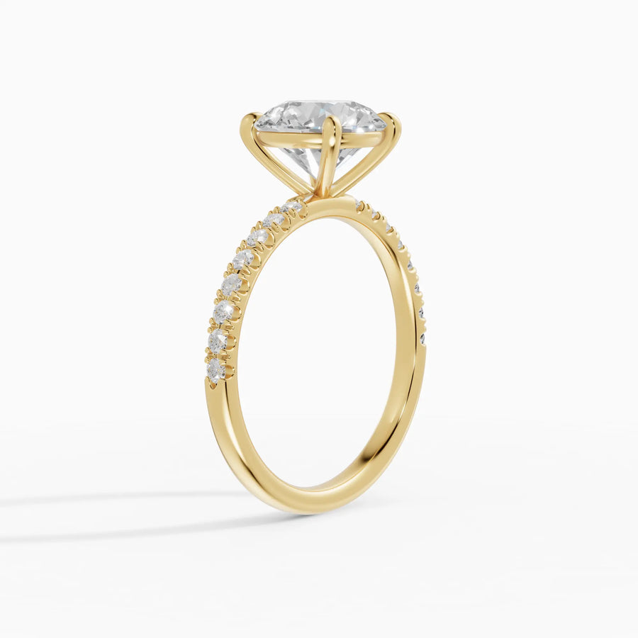 Anillo solitario corte brillante medio pavé | Noir — foto 2