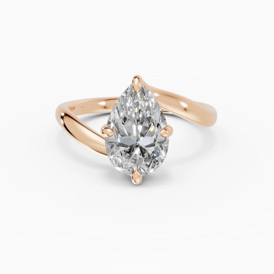 Anillo pera con engaste compás bypass | Élégance — foto 2
