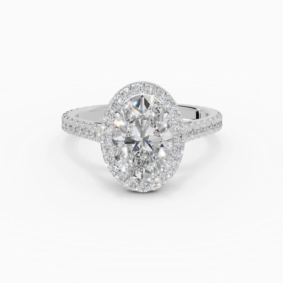 Anillo halo oval con catedral | Eternal — foto 2