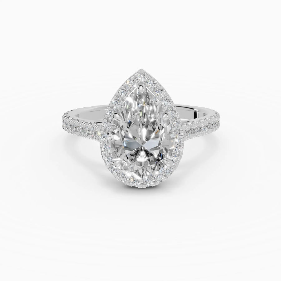 Anillo halo pera con catedral | Céleste — foto 2