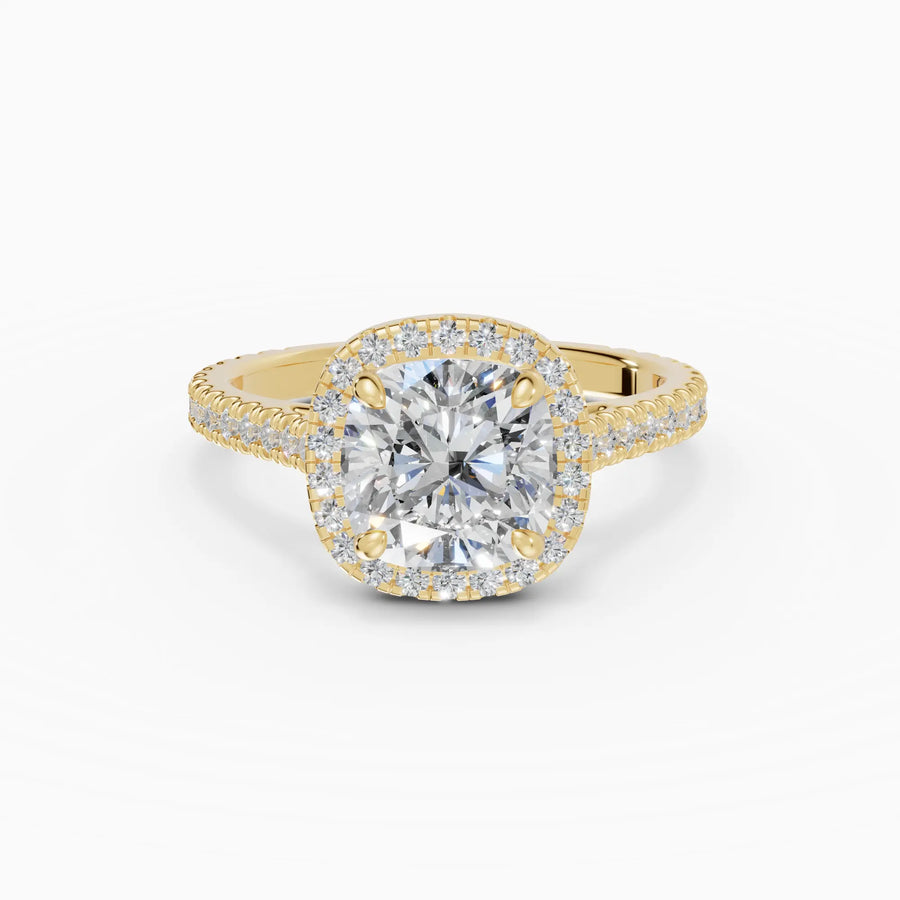 Anillo halo cojín con catedral | Aura — foto 1
