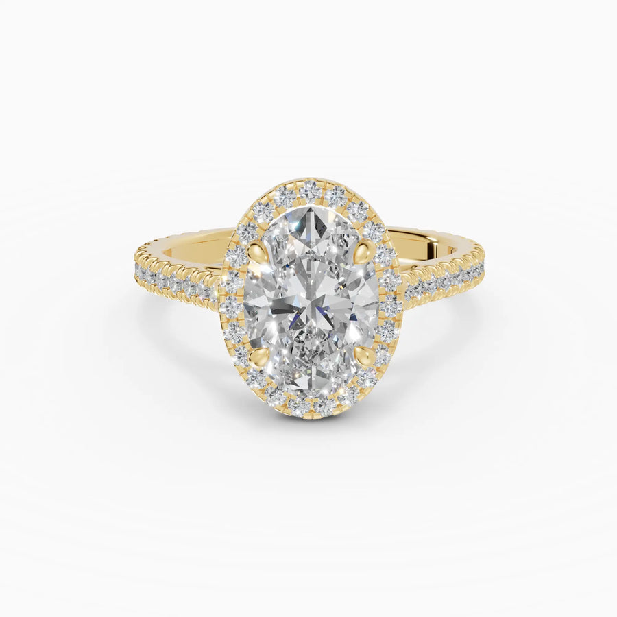 Anillo halo oval con catedral | Eternal — foto 1