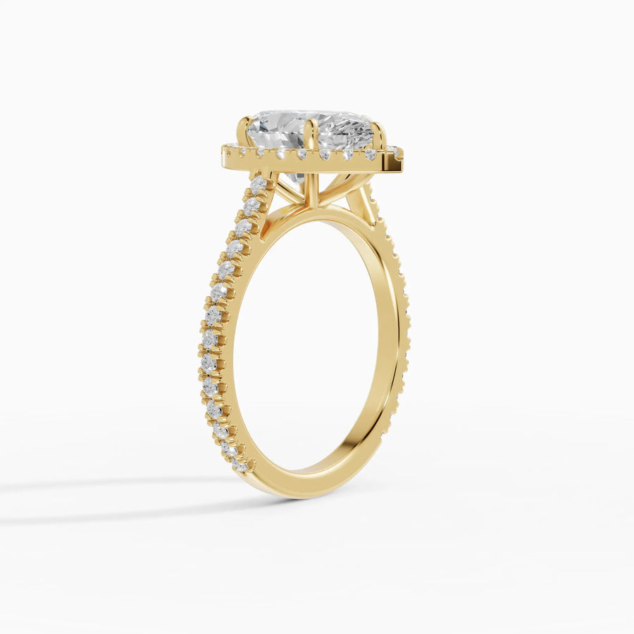 Anillo halo pera con catedral | Céleste — foto 3