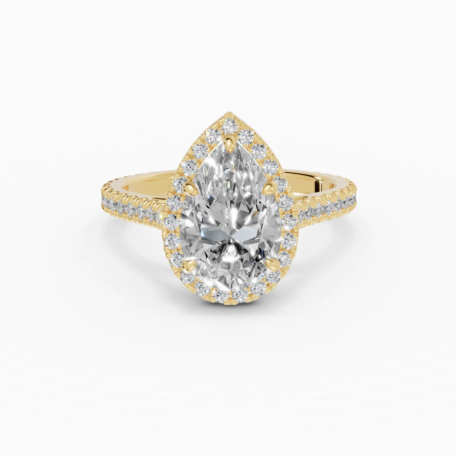 Anillo halo pera con catedral | Céleste — foto 1