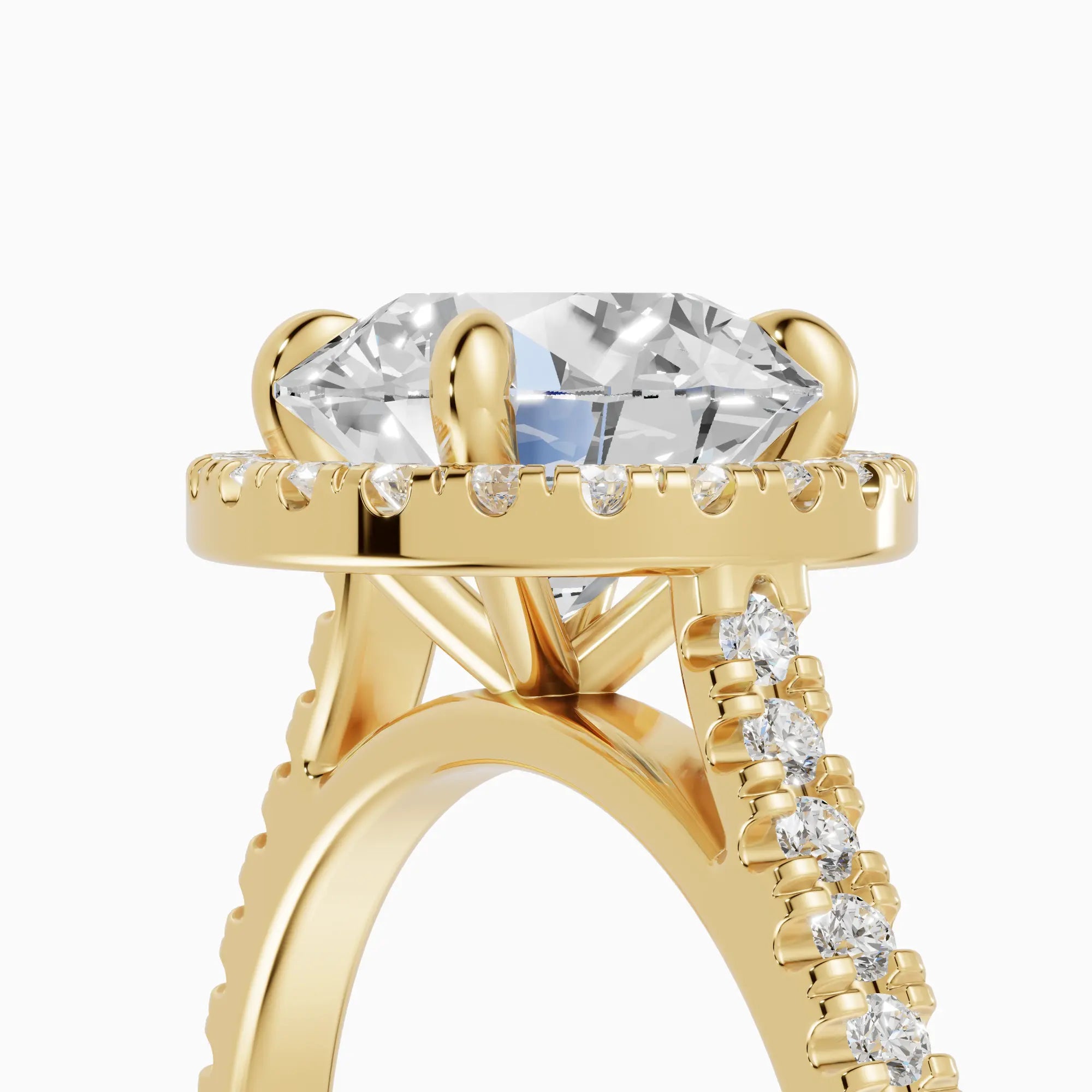 Anillo halo brillante con catedral | Infinity