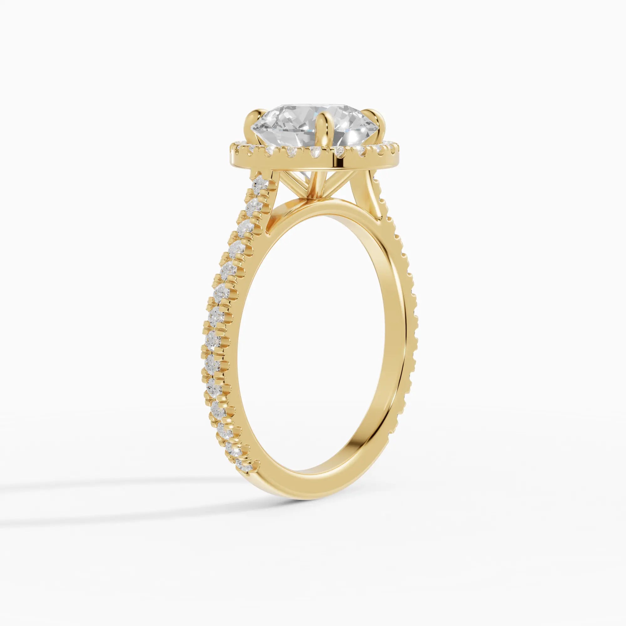 Anillo halo brillante con catedral | Infinity