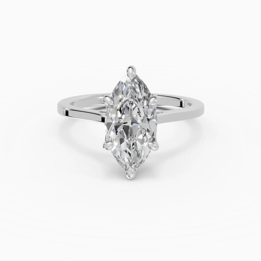 Anillo solitario marquesa engaste floral | Monarch — foto 2