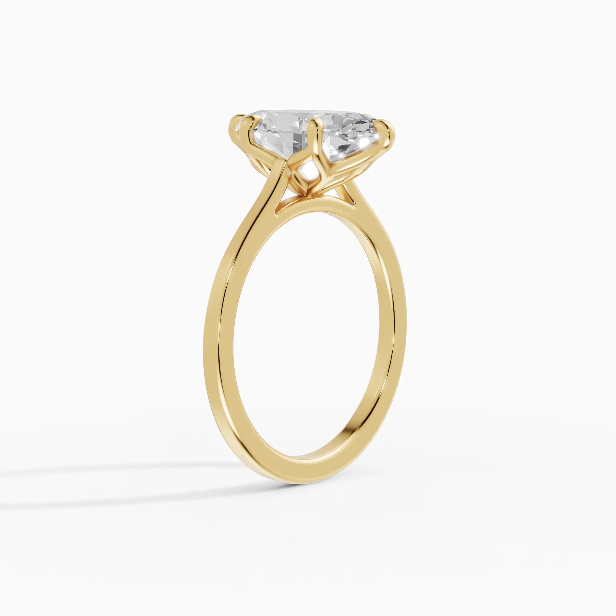 Anillo solitario marquesa engaste floral | Monarch