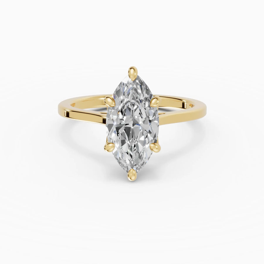 Anillo solitario marquesa engaste floral | Monarch — foto 1