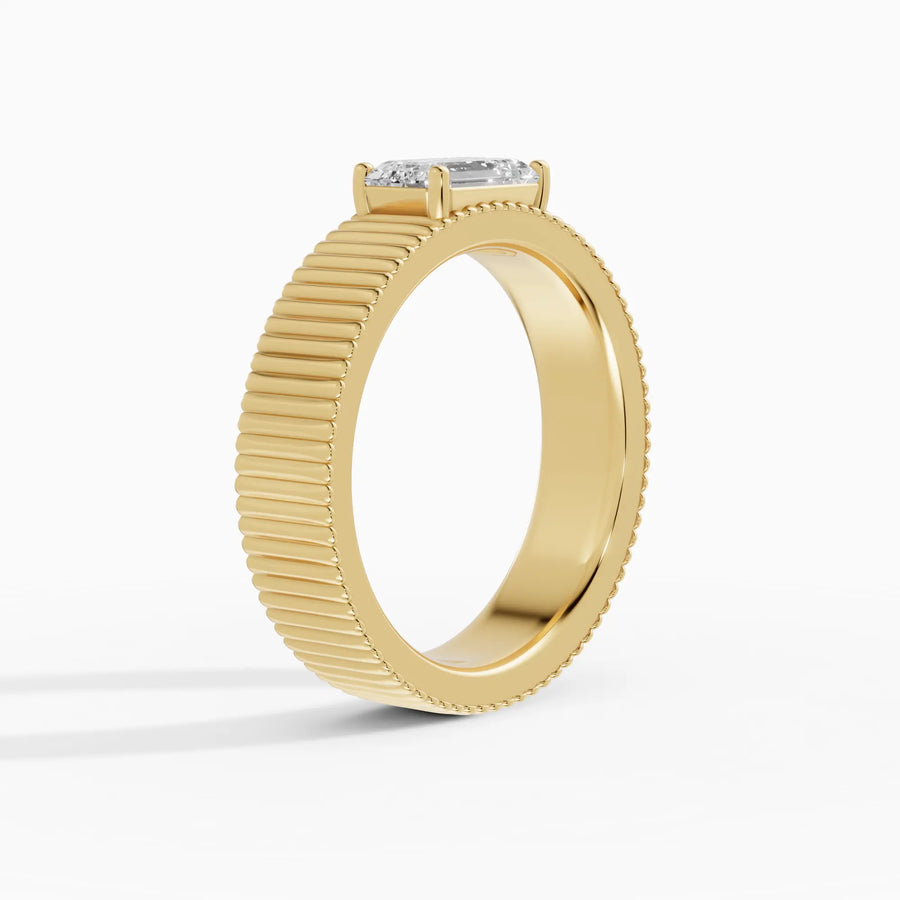 Anillo compromiso maxi 5mm esmeralda east-west | Noble — foto 4
