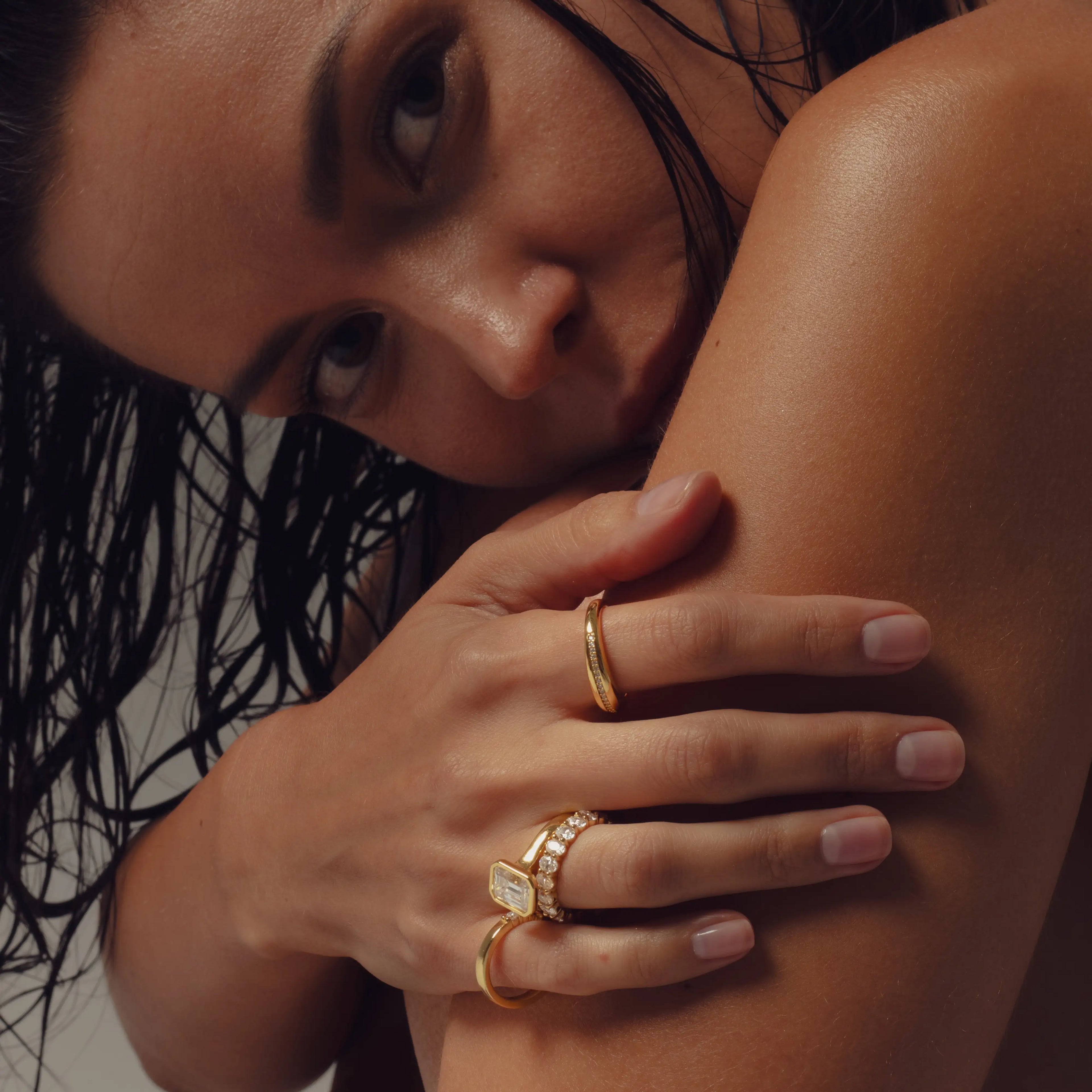 Anillo solitario pera biselado | Lustre