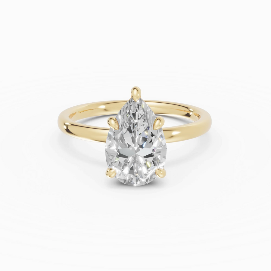 Anillo solitario halo escondido pera | Soleil — foto 1