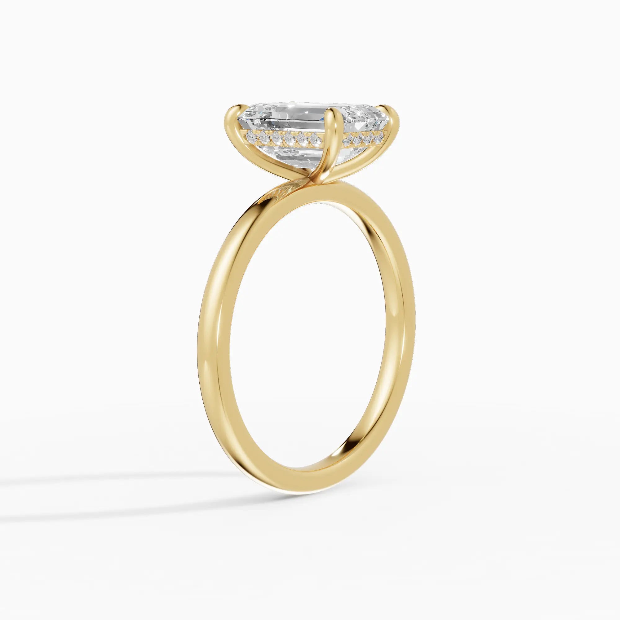 Anillo solitario halo escondido esmeralda | Rêve