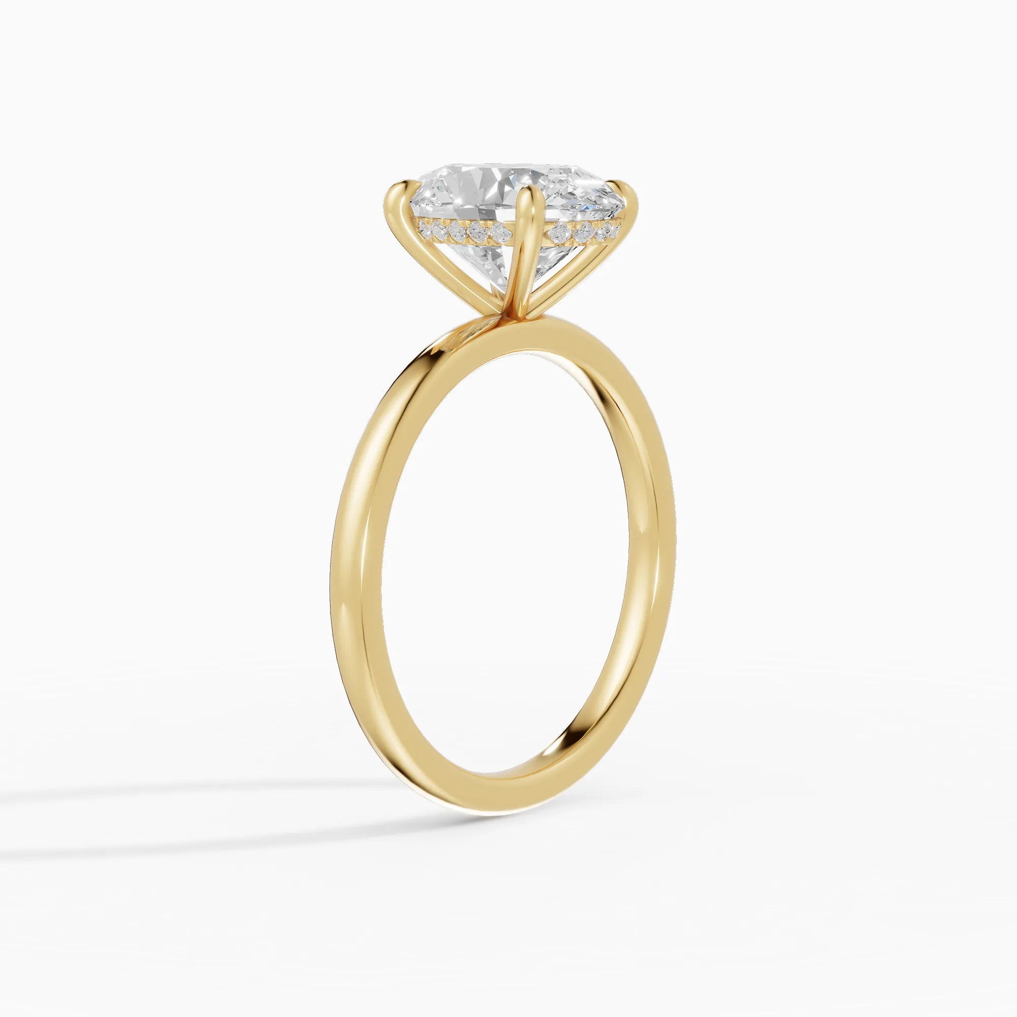 Anillo solitario halo escondido oval | Laurel
