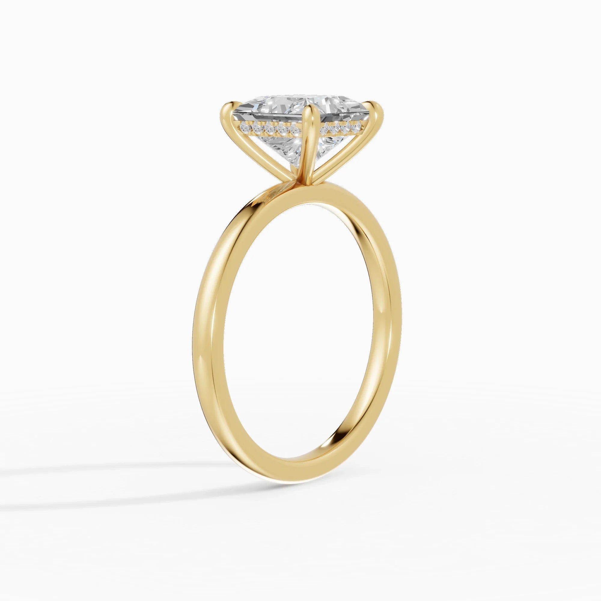 Anillo solitario halo escondido princesa | Pureté