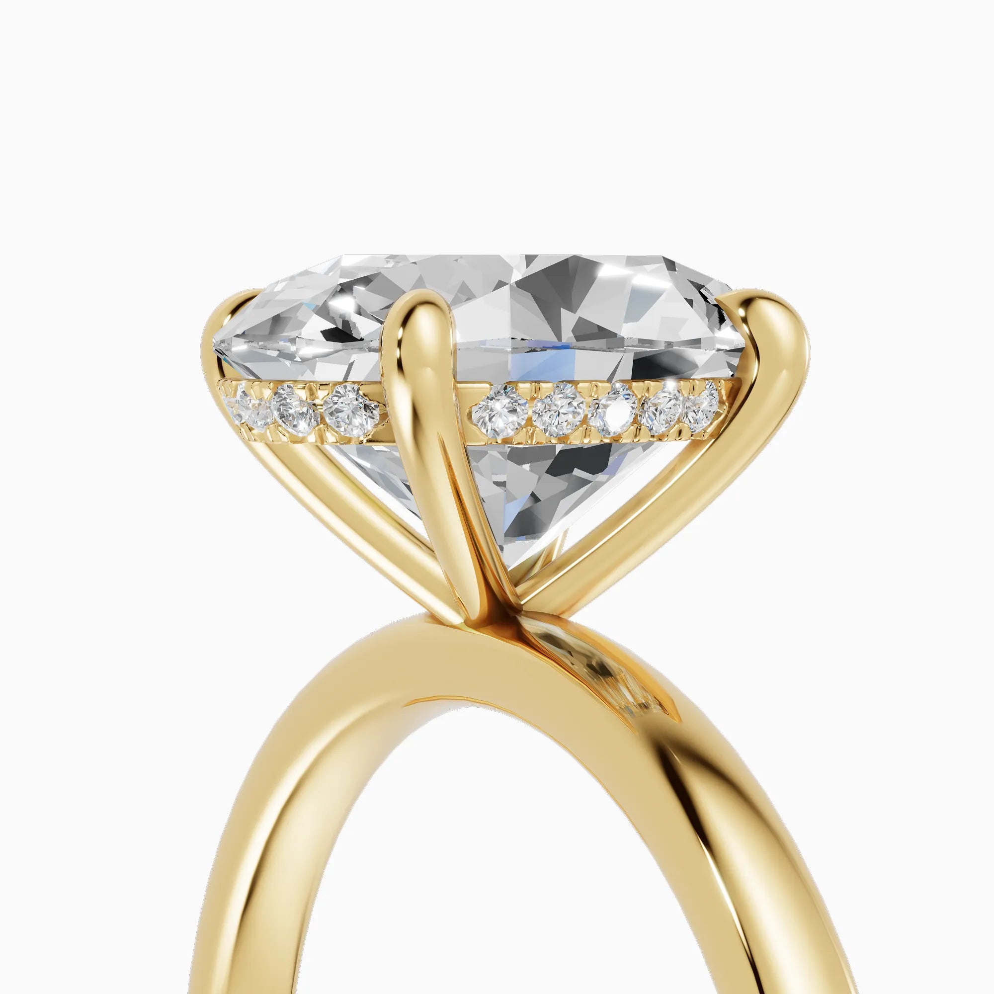 Anillo solitario halo escondido oval | Laurel