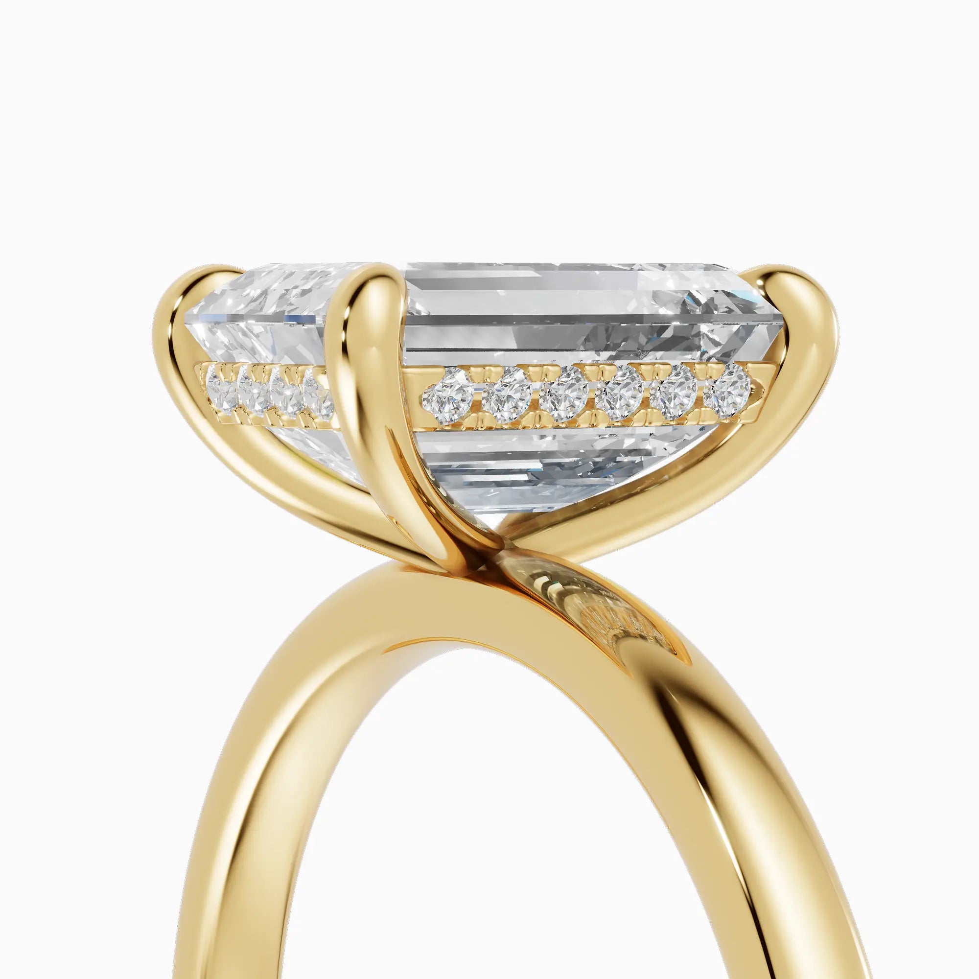 Anillo solitario halo escondido esmeralda | Rêve