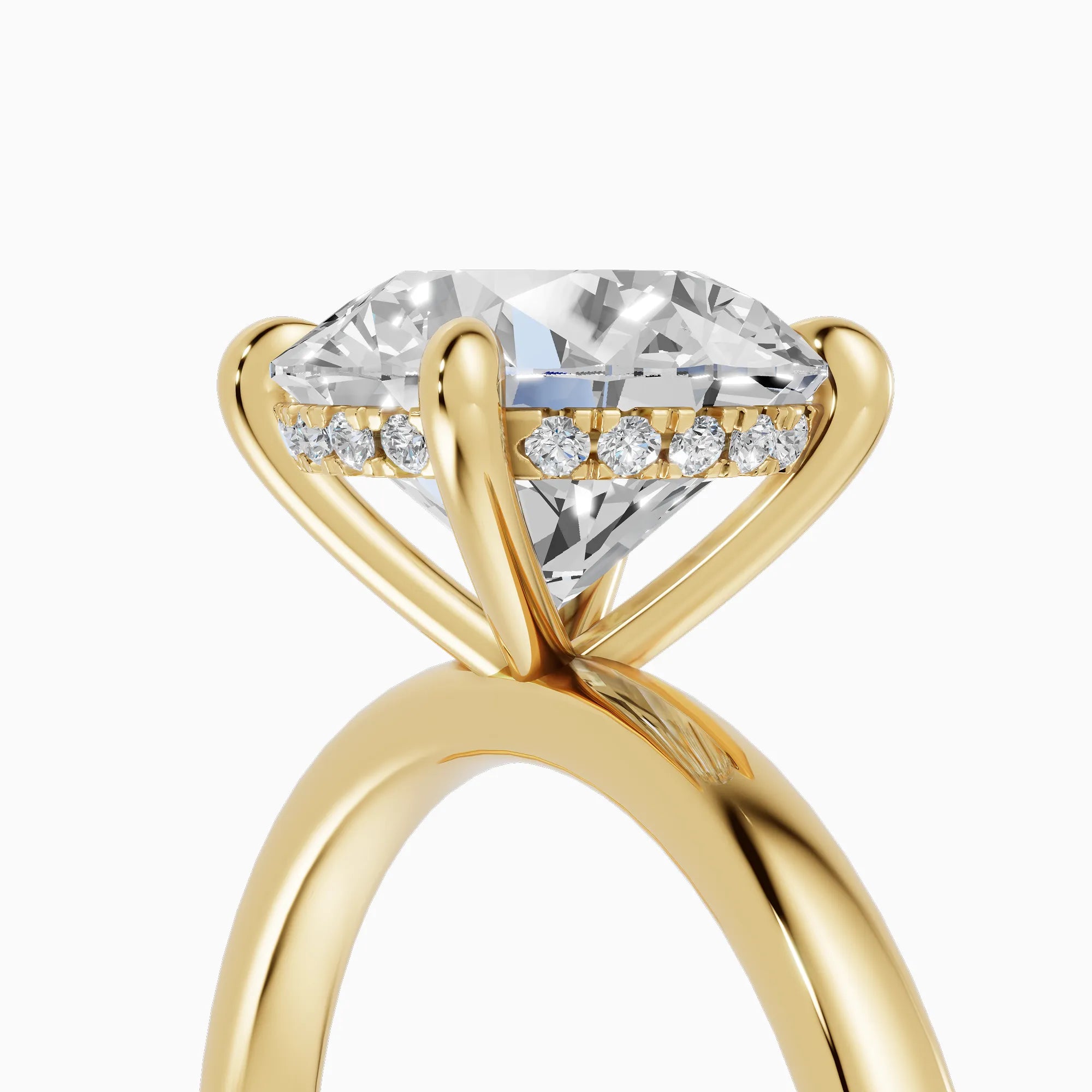 Anillo solitario halo escondido brillante | Vesper