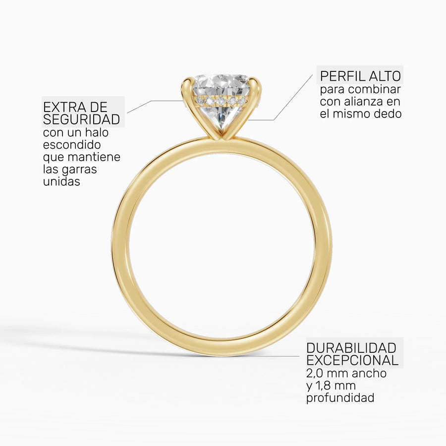 Anillo solitario halo escondido pera | Soleil — foto 5