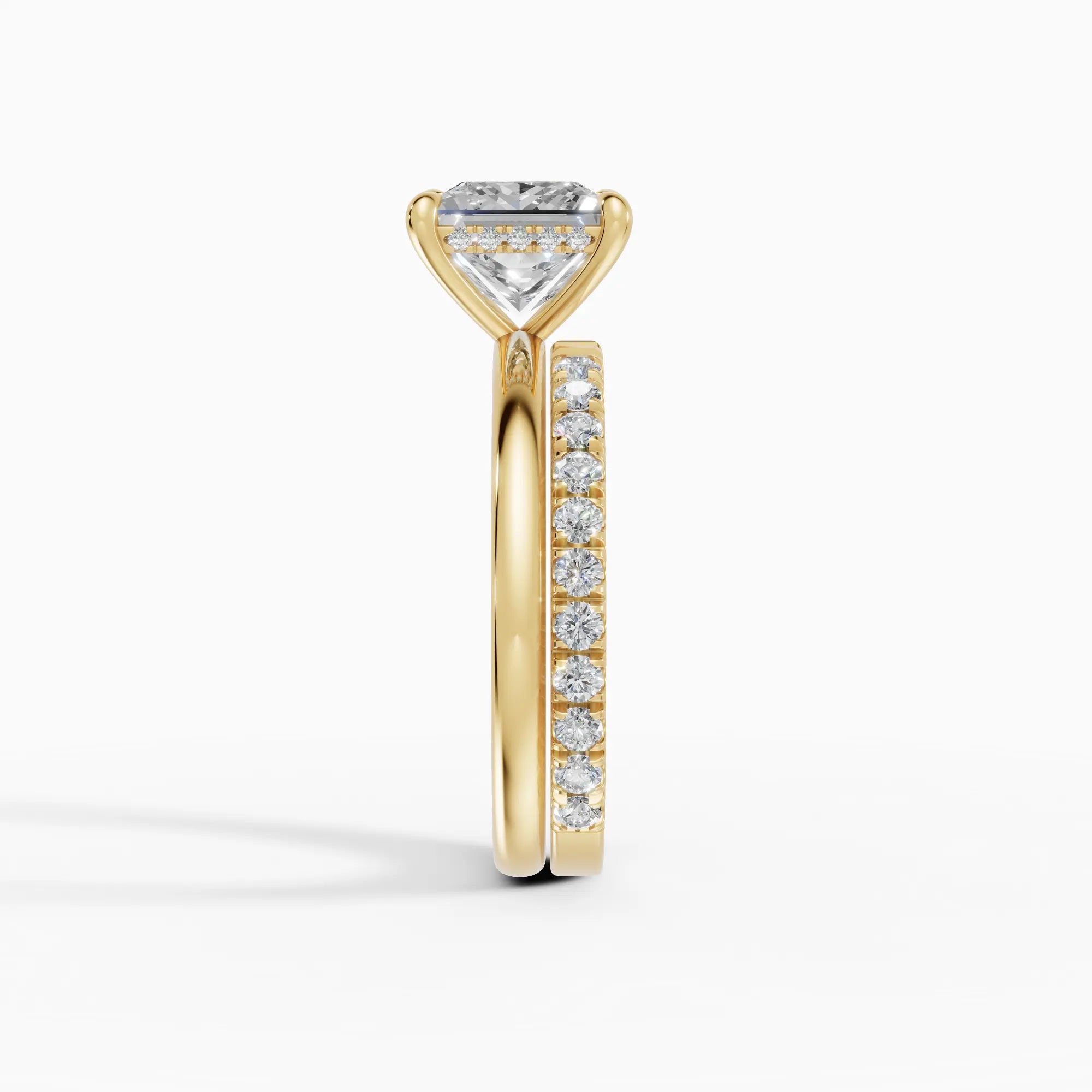 Anillo solitario halo escondido princesa | Pureté