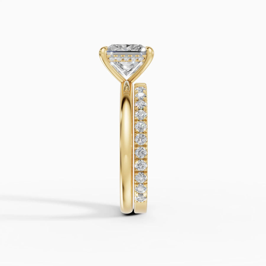 Anillo solitario halo escondido princesa | Pureté — foto 3